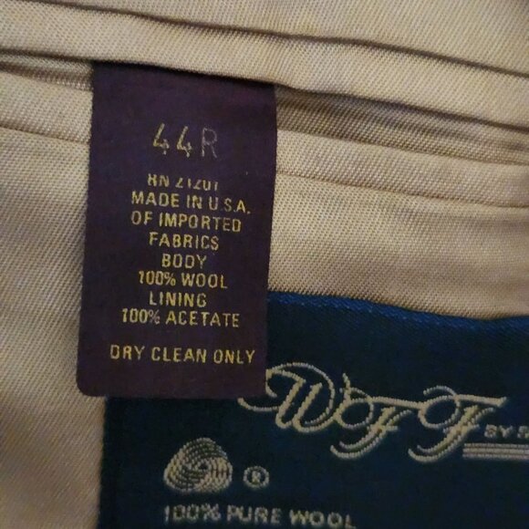 WFF By Farah Brown Wool Herringbone Tweed Sport Coat Blazer Size 44R - Picture 7 of 8